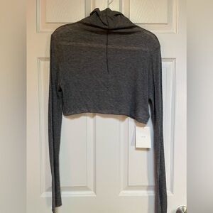 ✨NWT✨ OAK + FORT charcoal colored sheer turtleneck